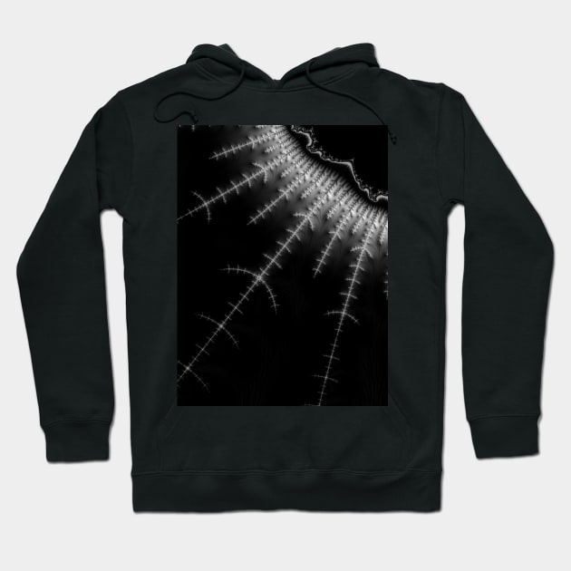 Monochrome Fractal Lightning Hoodie by lyle58